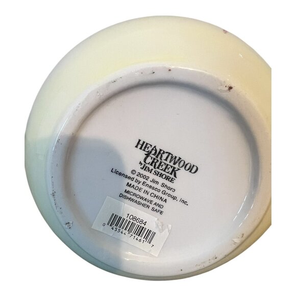 Jim Shore Heartwood Creek 2002 Hand-Painted Ceramic Pitcher Floral & Heart, 7" T - Picture 7 of 7